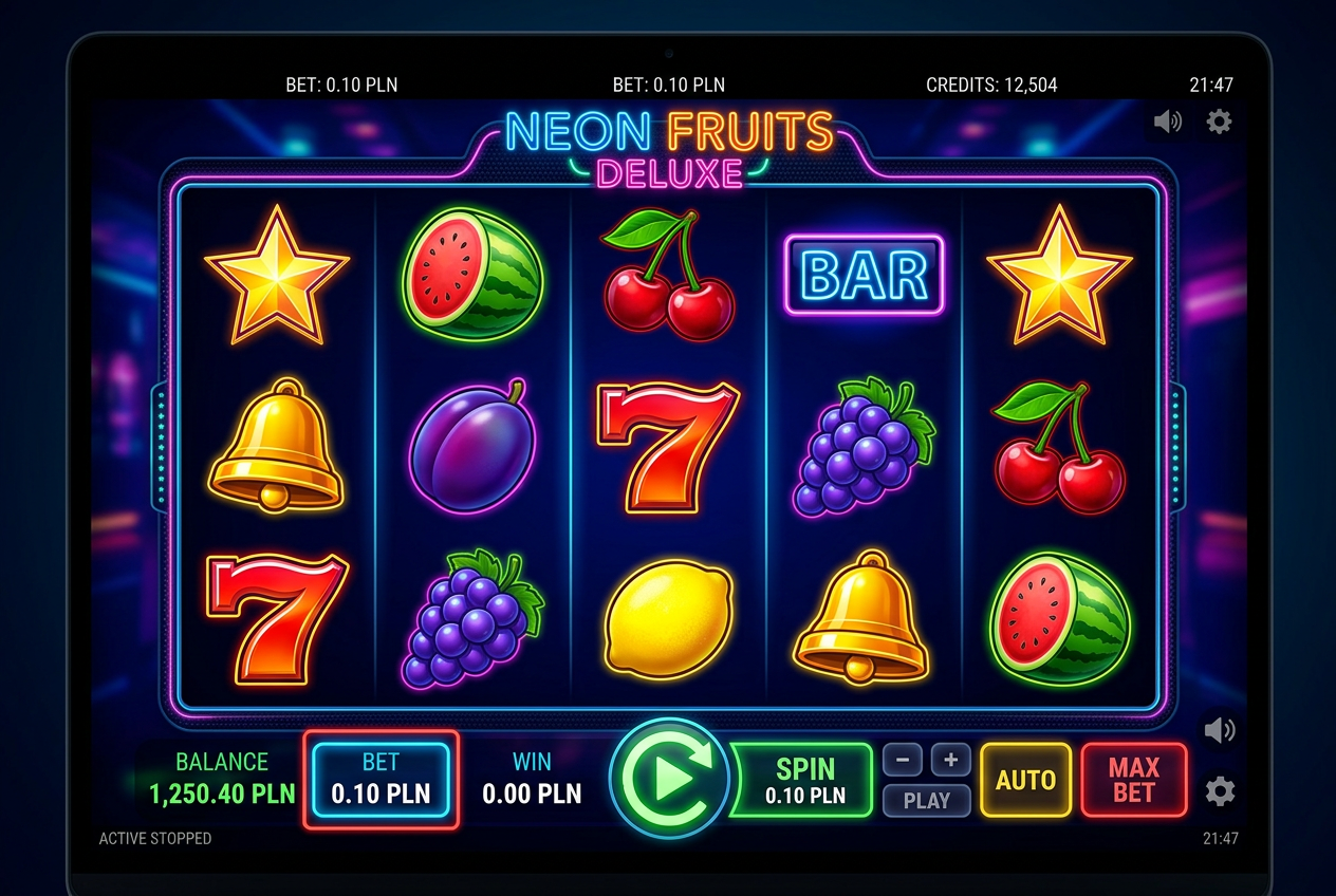 Interfejs automatu typu Penny Slot w kasynie online